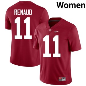 Crimson Jordan Renaud Alabama Crimson Tide Womens High School #11 College Football Jersey 598121-750