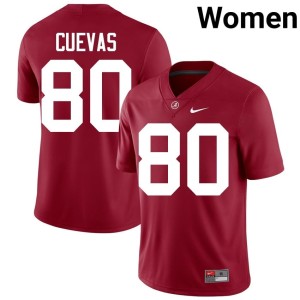 Crimson Player Josh Cuevas College Football Women #80 Bama Jersey 742288-484