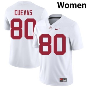 White UA Women #80 High School College Football Josh Cuevas Jersey 909242-944