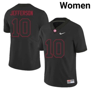 Black Justin Jefferson #10 Womens Game College Football Go Bama Jerseys 948432-244