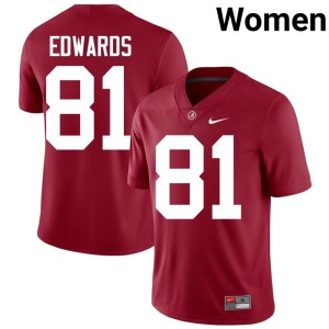 Crimson Bama Player Kaleb Edwards #81 Womens College Football Jerseys 115533-938