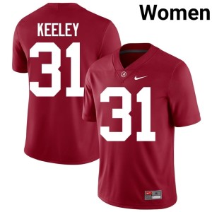 Crimson College Football Keon Keeley Alumni Women's Alabama Crimson Tide #31 Jersey 999409-497
