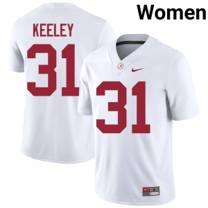 White #31 Women Keon Keeley 2026-27 University of Alabama College Football Jerseys 544870-253