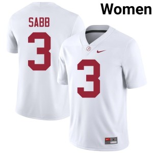 White Keon Sabb Womens NCAA #3 University of Alabama College Football Jersey 241288-456