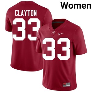 Crimson Womens Bama Kyle Clayton NCAA #33 College Football Jersey 599428-944
