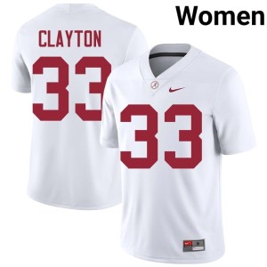 White Kyle Clayton Womens Bama College Football #33 Game Jersey 224412-451