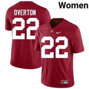 Crimson LT Overton Bama Limited College Football #22 Womens Jersey 216080-141