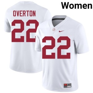 White LT Overton Replica College Football Women's University of Alabama #22 Jersey 747022-859