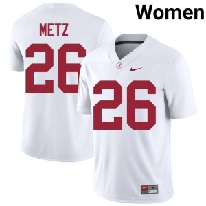 White Luke Metz Stitched College Football University of Alabama #26 Women's Jersey 798764-813