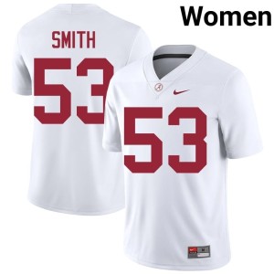 White #53 Women Alumni Alabama Mac Smith College Football Jerseys 752691-799
