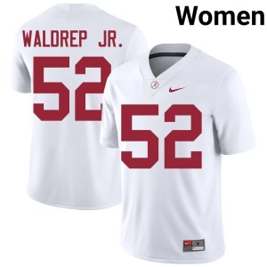 White Womens College Football Mal Waldrep Jr. Player Bama #52 Jerseys 324658-815