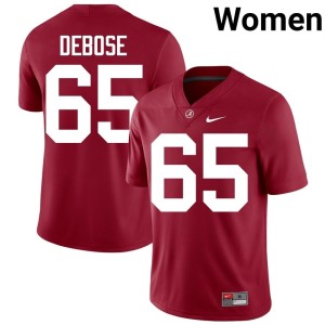 Crimson Replica Micah DeBose Women's UA Crimson Tide #65 College Football Jerseys 860431-347