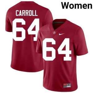 Crimson Go Bama #64 College Football University Michael Carroll Women's Jerseys 993669-194