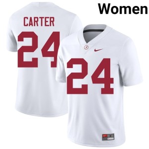 White Roll Tide Women's #24 Noah Carter College Football Limited Jersey 838653-111
