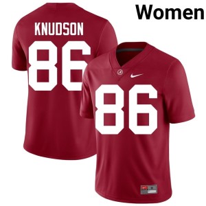 Crimson #86 Game Peter Knudson Alabama College Football Women's Jersey 461321-799
