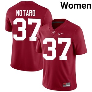 Crimson #37 Womens Stitched College Football Crimson Tide Peter Notaro Jerseys 826266-636