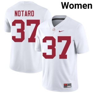 White #37 Alabama Crimson Tide Peter Notaro Player College Football Womens Jersey 800047-324