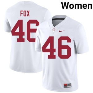 White Peyton Fox #46 Bama College Football Women Player Jersey 233282-134