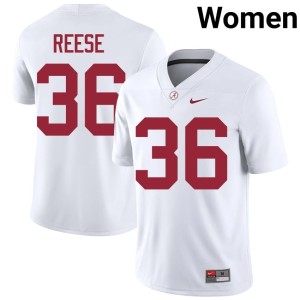 White 2026 Women's University of Alabama #36 College Football QB Reese Jersey 389425-105