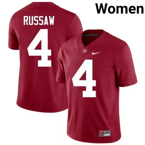 Crimson College Football Qua Russaw Stitched Womens #4 UA Jerseys 199149-118