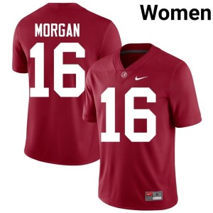 Crimson Alabama Crimson Tide Women Red Morgan College Football #16 Stitched Jersey 918352-885