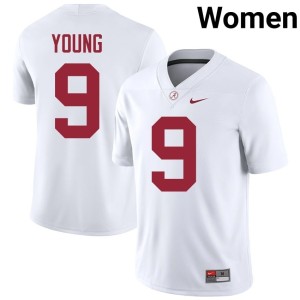 White #9 Women UA Richard Young College Football Official Jerseys 828001-995