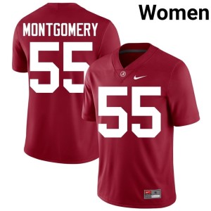 Crimson #55 2026 Roll Tide College Football Roq Montgomery Womens Jersey 289587-957