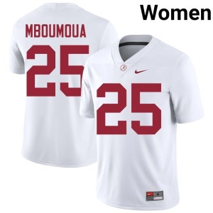 White Replica Steve Bolo Mboumoua #25 College Football Women's Bama Jersey 204554-636