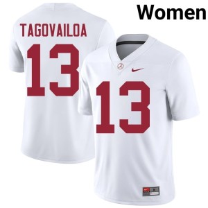 White Tua Tagovailoa Bama #13 Women College Football NCAA Jerseys 116146-522