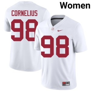 White Tucker Cornelius Player College Football #98 Womens The Tide Jerseys 713742-729