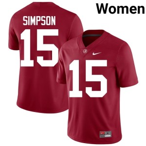 Crimson Ty Simpson College Football 2026 Bama #15 Women's Jersey 442114-844