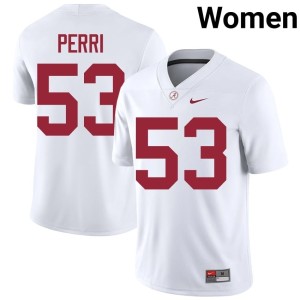 White Alabama Crimson Tide #53 Vito Perri Replica Womens College Football Jersey 702184-367