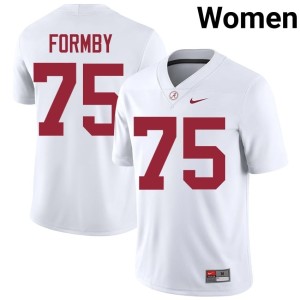 White #75 Wilkin Formby UA College Football Player Womens Jerseys 413273-714
