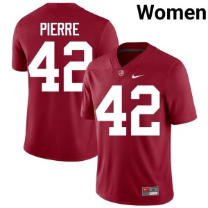 Crimson Go Bama Yhonzae Pierre Womens #42 Player College Football Jersey 530829-547