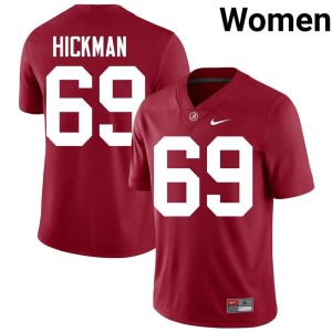 Crimson #69 Womens Crimson Tide Baker Hickman College Football Embroidery Jerseys 237554-397