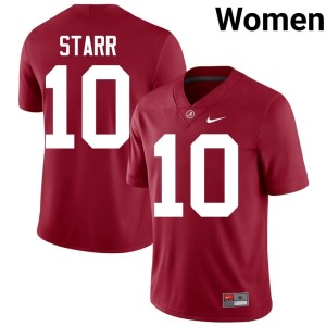 Crimson College Football #10 Bama Official Womens Bart Starr Jerseys 455284-166