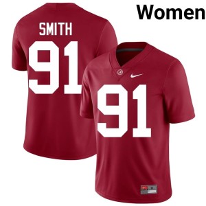 Crimson Womens #91 Alabama Caleb Smith 2026-27 College Football Jersey 322453-803