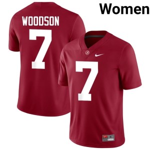 Crimson Bama College Football Women Caleb Woodson Limited #7 Jersey 163171-857