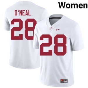 White Women University of Alabama Carmelo O'Neal University College Football #28 Jersey 827166-964
