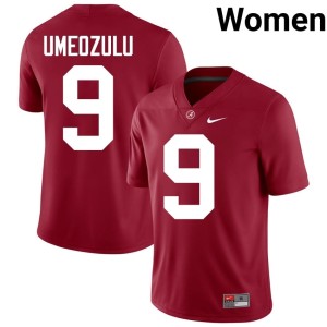 Crimson Desmond Umeozulu College Football #9 Women High School Go Bama Jerseys 599009-633