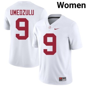 White #9 Alabama Crimson Tide Womens College Football 2026-27 Desmond Umeozulu Jersey 815404-691