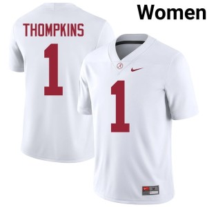 White College Football Embroidery Devan Thompkins #1 University of Alabama Womens Jerseys 932095-864