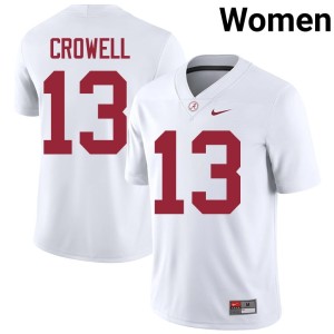 White Ezavier Crowell College Football 2026 Women #13 The Tide Jersey 208264-620