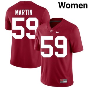 Crimson NCAA Womens Alabama #59 College Football JD Martin Jerseys 686663-355