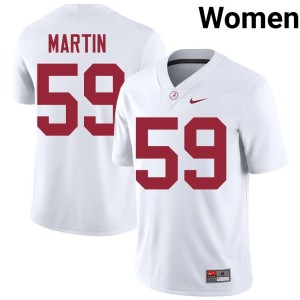White Alumni #59 UA Crimson Tide Womens College Football JD Martin Jerseys 177681-896