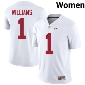 White UA Crimson Tide #1 College Football 2026-27 Jameson Williams Women Jerseys 829798-643