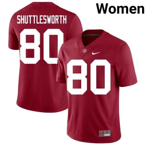 Crimson University of Alabama Womens College Football #80 Jaxon Shuttlesworth Game Jerseys 231375-511
