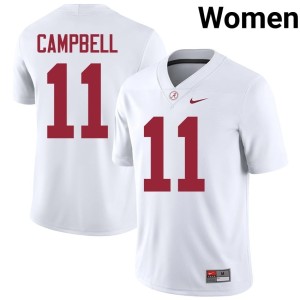 White Replica University of Alabama Jihaad Campbell College Football Women's #11 Jerseys 142952-999