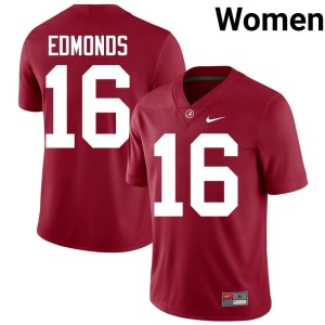 Crimson College Football Embroidery #16 Women Bama Jorden Edmonds Jersey 305138-770