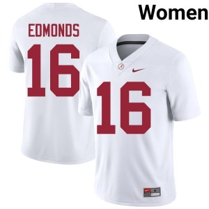 White #16 Jorden Edmonds Women's College Football 2026 Go Bama Jersey 380569-783